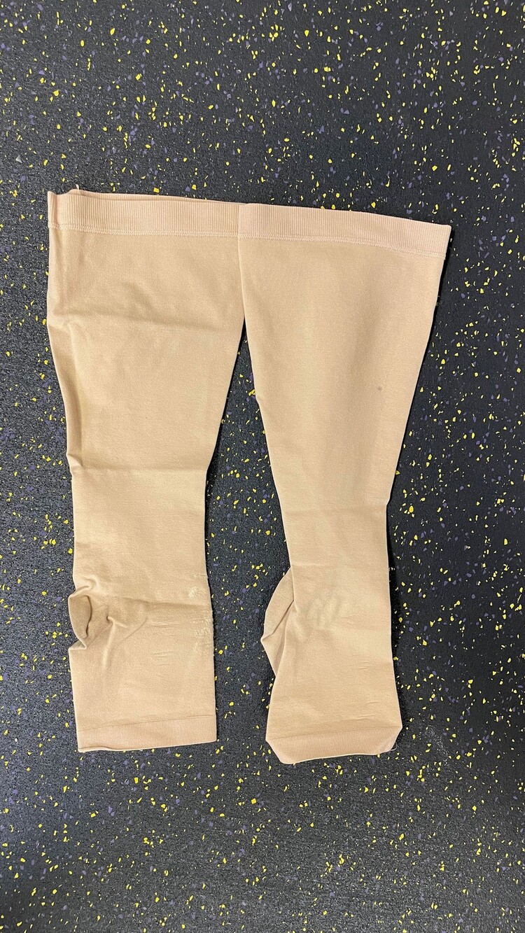 3XL 2 pairs (4 socks) Beige Calf Toeless Compression Stockings